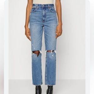 Abercrombie Curve Love Ultra High Rise Ankle Straight Jean